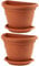 Design 2X Blumenkübel Blumentopf 2,4 L in Terrakotta für die Wand hängend Pflanztopf Blumenkasten mit integrierter Wasserauffangschale/Untersetzer