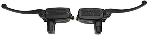Buachois 1 Paar Universal Motorrad Kupplung Bremshebel 25mm / 1 Zoll Hydraulisch Hauptbremszylinder Bremsgriff Aluminiumlegierung Bremse Kupplungshebel für Meisten Motorräder Schwarz