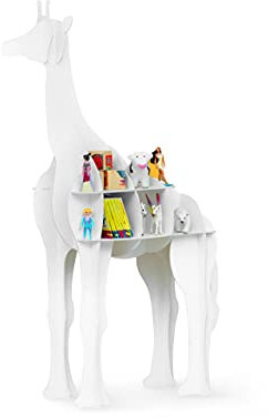 The Cardboard Co Kinder Regal Evie die Giraffe in weiß - geeignet für ca. 44 Tonies, Spielzeug oder Kinderbücher - 100% plastikfrei (Naturweiß)