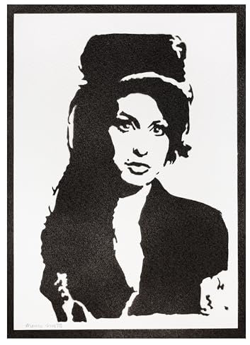 moreno-mata Echtes Handgemachtes Graffiti Amy Win... Musik Aesthetic Poster & Kunstdrucke Bilder Plakat Handmade Deko Wandbilder Wohnzimmer Wanddeko Geschenke für Männer und Frauen