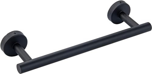 YUET Montaggio a parete Portasciugamani, 40CM SUS304 Acciaio Inossidabile Porta asciugamani ad asta per Bagno e Cucina, 16 pollici, Pittura nera 16’’