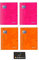 Lot Cahiers EasyBook Polypro à Rabats - 24 x 32 cm - Grands Carreaux Séyès - 96 Pages - Coloris Assortis + 1 Index Blumie (Rose Orange, 4 Cahiers)