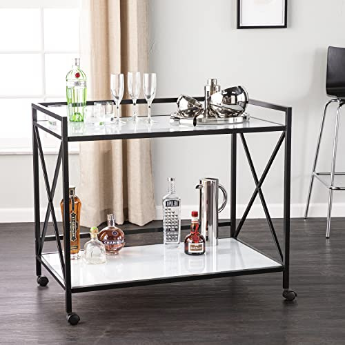 SEI Furniture Maxton Barwagen, Schwarz und Weiß