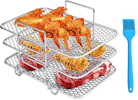 Gobesty Heißluftfritteuse Grillrost Kompatibel für Ninja Foodi Dual Zone Air Fryer, Grillrost Dehydrator Rack für Heißluftfritteusen Kompatibel, Edelstahl Heißluftfritteuse Zubehör Kompatibel