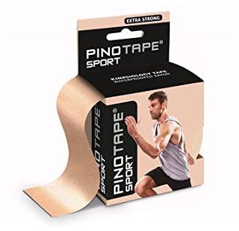 Pinotape Sport Kinesiologisches Tape 5 cm x 5 m Light Beige Hautfarben 4er Pack