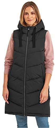 TOG24 Ranskill Womens Puffer Quilted Gilet, Thermal Hood Zip Wind Resistant