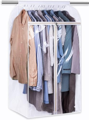 MISSLO Transparente Kleidersack Lang 109 Cm mit ReißVerschluss, Staubschutz SchutzhüLle KleiderhüLle für Schrank, Kleiderschutzhülle für Anzug Mantel Kleid