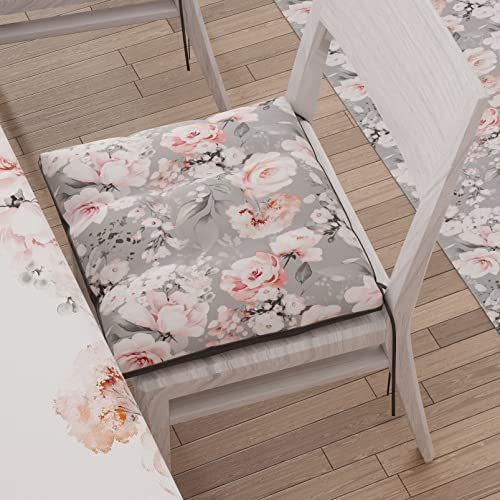 PETTI Artigiani Italiani - Cojines para Silla de Cocina, Juego de 6 Cojines para sillas de Cocina, Fundas para sillas de Cocina de Microfibra con impresión Digital y Lazos, 100% Fabricado en Italia