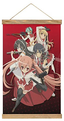 Anime Aria The Scarlet Ammo Scroll Poster Stoffbild Kunst Holz DIY Rahmen Hängende Druck Aufhänger für Raumdekoration Öl Leinwand Kit Geschenk