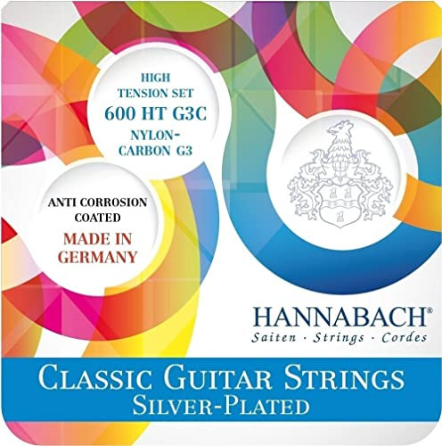 Hannabach Cuerdas para guitarra clásica 600 Set di corde con G3C G3 CARBON alta tensión, 600HTG3C