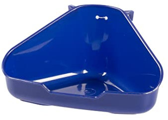 duvoplus, Toilette d'angle pour Rongeurs 16,5x12,5x8 cm Bleu, Simple à Nettoyer, Synthétique, Facile à Fixer aux barreaux grâce aux Crochets, Pieds antidérapants, pour Rongeurs