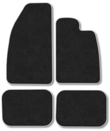 VW Beetle (1966-1980) Carpet Car Mats | Grey Edge Trim Tailored Fit Floor Mats Full Coverage Protection Accessories Easy Clean Anti Slip Made in the UK