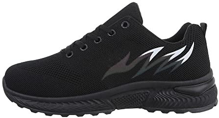 Ital Design Herrenschuhe Freizeitschuhe Sneakers, DHD001-, Textil, Schwarz, Gr. 44