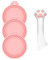 DORUI 3 Pcs Pet Food Can Lids & One Can Spoon | Cute Paw Shape Opener Spatula Cat Wet Food Spoon | Universal BPA Free Silicone Can Spoon & Covers for Dog Cat Cans(Pink)