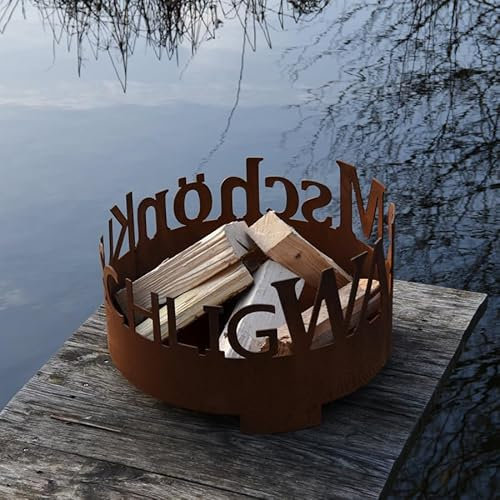 Feuerschale, Feuerstelle kuschelig, Warum, schön aus rostigem Stahl, H 35 Ø 60cm