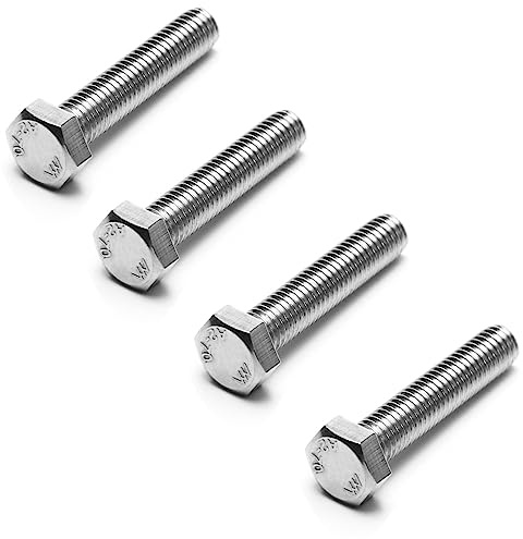20 bulloni esagonali da 1/4-20 x 2, viti a testa esagonale da 1/4-20, acciaio inossidabile 304, 2 pollici completamente filettate, vite per macchina da 1/4 UNC, bulloni esagonali, azionamento