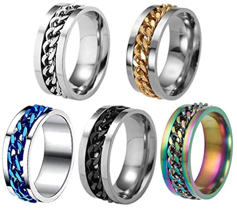 XJKLBYQ Anillos para abridor de Botellas, abridores de Botellas de Cerveza de Acero Titanio, Anillos de sacacorchos para Fiesta, 5 sacacorchos