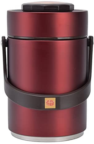 VIFERR Contenedor Térmico 2L - Recipiente Térmico para Comida, Contenedor de Alimentos Apilable Fiambrera Térmica de Acero Inoxidable para Escuela, Oficina, Viaje, Camping (Rojo)