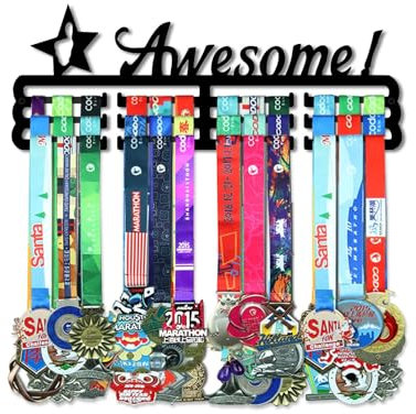 Resama Mode Medaille Aufhänger Halter Display Wand Rack Frame Regal-Schwarz Metall Medaille Aufhänger Auszeichnungen Band für Männer Junge Mädchen
