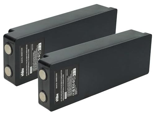 vhbw 2X Akku Ersatz für Scanreco 16131, 17162, 592, 1026, 13445 für Industrie-Funkfernsteuerung Fernbedienung (2000 mAh, 7,2 V, NiMH) - Schwarz