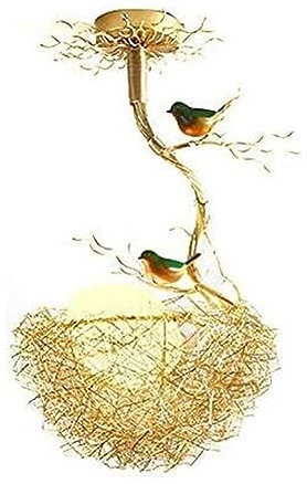 LUOYAOB Deckenleuchten Kreative gewebte Vogelnest-Deckenleuchte Vogelnest Kunst Hängende Led-Deckenleuchte Deckenleuchte for Restaurant Schlafzimmer Cafe Küche Insel Flur(Warm light)