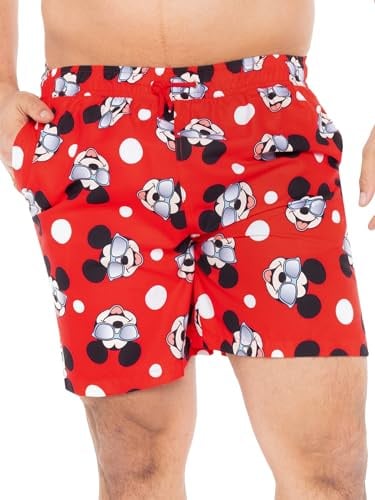 Disney Men’s Swim Shorts | Mickey Mouse Swimming Trunks | Men’s Swim Shorts & Trunks | Sizes Small to XX-Large