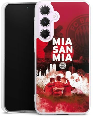 Silikon Hülle kompatibel mit Samsung Galaxy A 55 5G Case transparent Handyhülle FCB Mia San Mia FC Bayern München