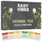 Easy Vibes - Confezione Regalo | Tè Alle Erbe - Tisane | 24 Filtri Piramidali | 6 Varietà | Selection Box | Idea Regalo per Lui o per Lei