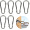 SUJEBKC 6 Pezzi Moschettone M6 Moschettoni Acciaio,Ganci per Tende da Sole,Fibbia a Molla Gancio Adatto per Corde Ganci per Catene Accessori da Campeggio per Tende da Sole 50 x 5mm