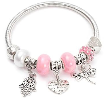 1pc Simple Pandora Glazed Gem Beads Key Lock Love Bracelet Light Luxury Vintage Bangle For Women ﻿