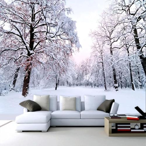 YYZOVBNN 3D Mural Wallpaper Beautiful Winter Snow Scene Mural Living Room Bedroom tv Background Wall Modern Home Decoration