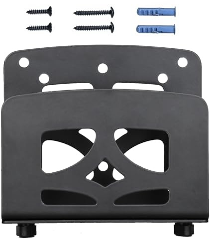 GZQIUYI Adjustable Small Device Wall Mount, Universal Media Player Holder | Fits gaming consoles, wifi router, cable box, mini pc, adjustable depth small device holder for wall or vesa mount