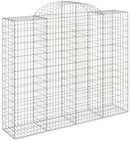 Gartenschrank Hochbeet Balkon Blumenkasten Balkon - Gabionen mit Hochbogen 11Stk. 200x50x160/180cm Verzinktes Eisen für Hinterhof Balkon Draußen Garten