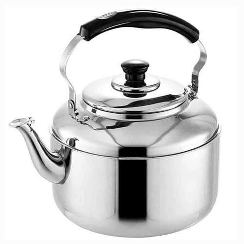 Bollitore da tè a fischio in acciaio inox da 4,2 litri, manico ergonomico per tutti i tipi di stufa, teiera a riscaldamento rapido