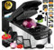 Coupe Legumes Multifonctions et Mandoline Professionnelle Cuisine - Trancheur de Légumes - Decoupe Legumes Cube Oignon Carotte Concombre Tomates - Rapeuse Legume et Fromage (PRO 14-en-1 Inox Noir)