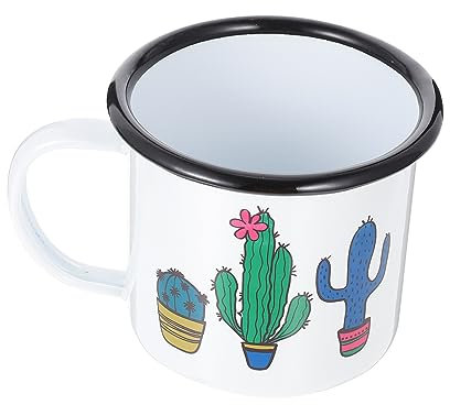 Cabilock Home Cup - Emaille-becher Mit Verbrühsicherem Griff Wärmeisolierend Ideal Für Das Tägliche Tee- Oder Kaffeetrinken