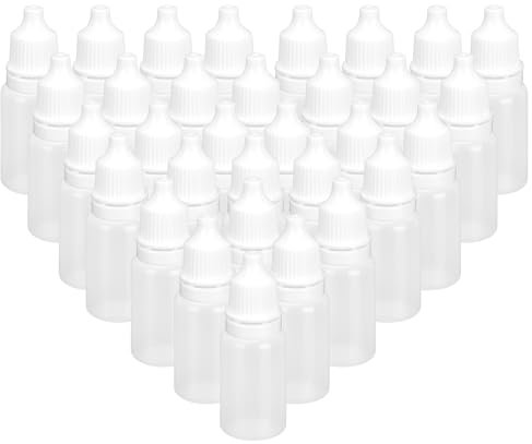 Aramanara 300 Pcs 10ml Plastic Dropper Bottle, Empty Squeezable Drop Bottles with Cap, Clear Portable Eye Dropper Bottle for Essential Oils, Eye Drops