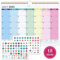 Benjia Wandkalender Kalender 2025 2026 Schuljahr A4, Bunt Tischkalender Monatskalender Juli 2025 bis Dezember 2026 18 Monate, Desk Wall Calendar Jahreskalender mit Ferienübersicht Planer Aufklebern