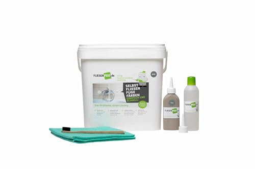 Fliesenfest 7710 Fugenbeschichtungset Jasmin– Komplettes DIY-Kit für Schimmel- und Wasserabweisende Fugenfarbe – erhältlich in 6 Farben.