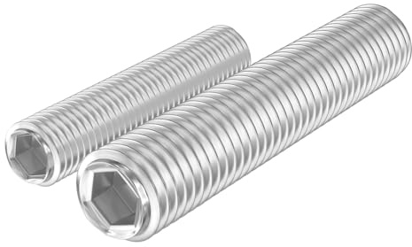 GUEEYUAW 10 Stück Madenschrauben M10×35mm V2A Innensechskant Gewindestifte | 304 Edelstahl A2 DIN 913