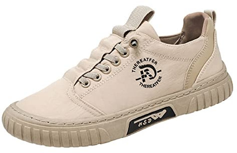 Zapatos casuales de verano para hombre, talla 13, parte superior baja, transpirables, informales, para caminar, de lona, sin cordones, de cuero, Khaki, 40 2/3 EU