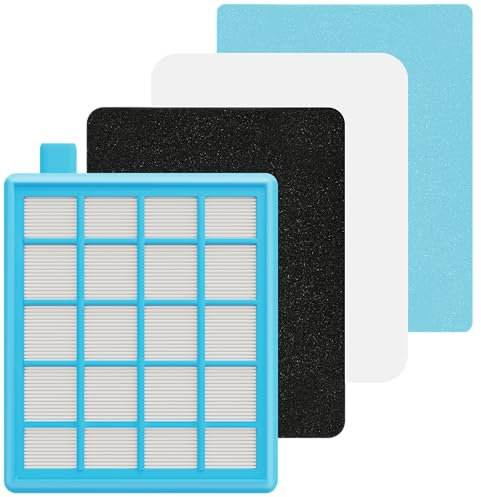 Sillar Kit de Filtros para Aspiradoras compatibles con Philips PowerPro Active y Compact | Reemplaza a FC8058 01 | El juego de aspiradoras incluye 4 filtros