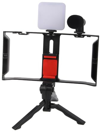 Denash Vlogging-Kit Vidéo Smartphone avec Réduction de Bruit Microphone Remplissage Tripod Remote Control TL 49T