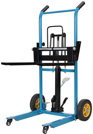 KATSU Tools Hydraulic Trolley Lift, Pallet Stacker Truck Cart, Keg Lifter, 200kg Capacity, 90cm Lifting Height, Swivel Casters, Model 552160