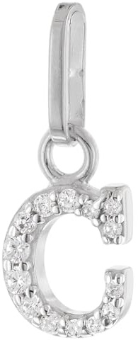 trendor Buchstaben-Anhänger C 925 Silber Rhodiniert 21270-C | wunderschönes Schmuckstück für Damen, elegante Geschenkidee