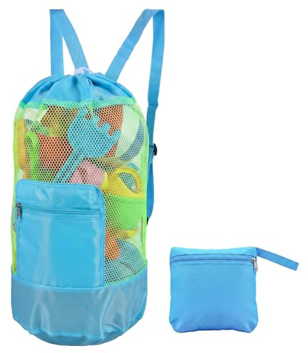 1 Stück Sandspielzeug Tasche,Kinder Tasche für Sandspielzeug,Tragbarkeit Netztasches Sandspielzeugs,Faltbar Netztasche Sandspielzeugs,zum Schwimmen, Spielen am Strand und für den Familienurlaub