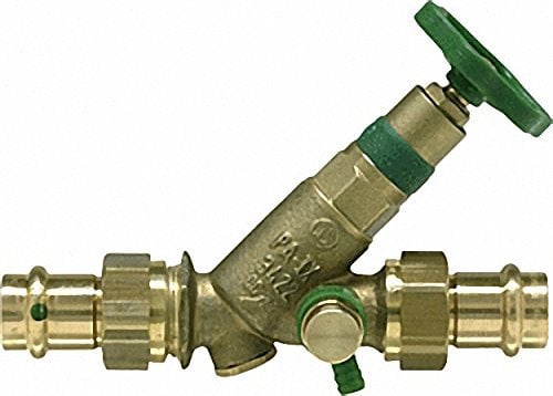 SCHLÖSSER KFR-Ventil mit Prüfschraube mit Pressverschraubung-Viega DN 15-18mm nichtsteigende Spindel und Entleerung