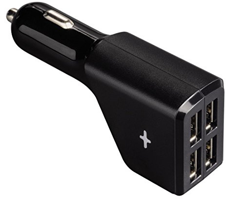 Hama 4-Port USB Kfz-Ladegerät Auto-Detect, maximale Ladegeschwindigkeit durch automatische Geräterkennung (für Apple-Geräte, Smartphones, Tablets, MP3-Player etc.) schwarz