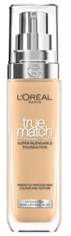 L'Oréal Paris Make up, Flüssige Foundation mit Hyaluron und Aloe Vera, True Match Make-Up, 4.D/4.W Warm Light Medium