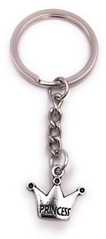 H-Customs Princesse Couronne Princesse Porte-clés Pendentif en métal argenté